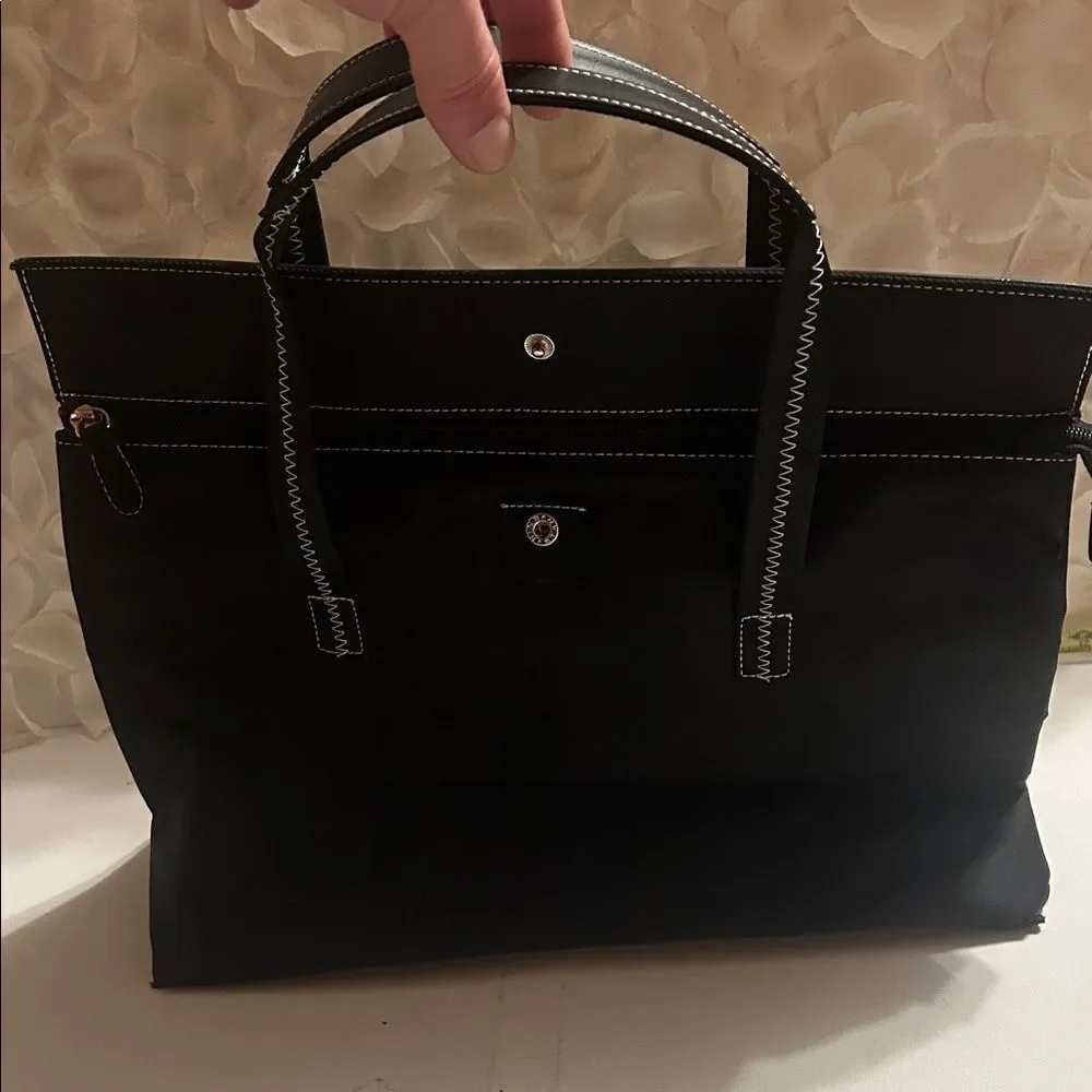Maxx New York Black Tote with White Accents